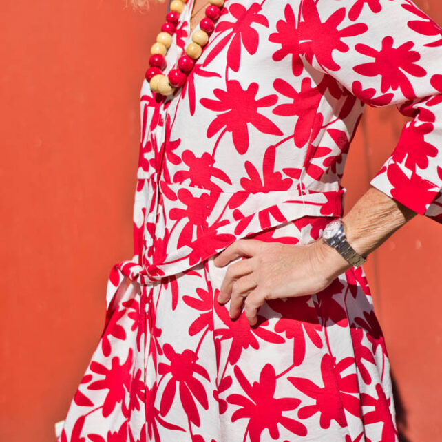 vestido camisero flores rojas bee pipa